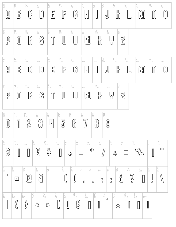 Elbaris font map